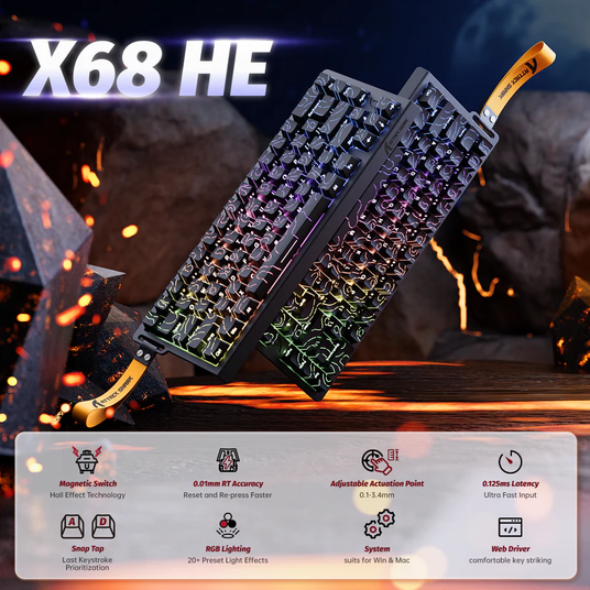 Купити Ігрова клавіатура ATTACK SHARK X68 HE Rapid Trigger